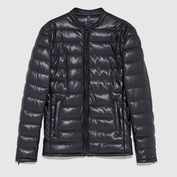 Zara Other - NEW ZARA FAUX LEATHER PUFFER JACKET Faux leather.